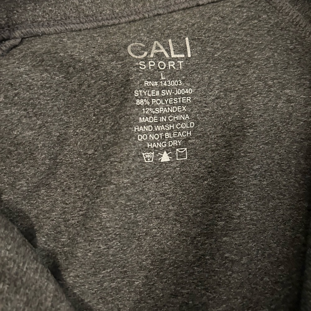 Cali Sport Grey 1/2 Zip Pullover Jacket Size‎ Large - Picture 3 of 4